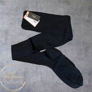 PRADA MIU MIU Womans Cashmere Silk Over-the-Knee Socks size III Navy NWT